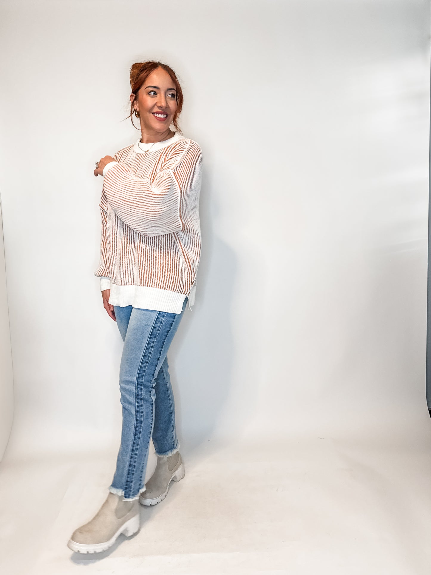 Least High Maintenance Contrast Trim Sweater