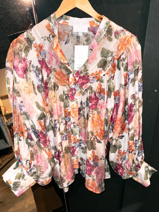 Feminine Fall Floral Print Top