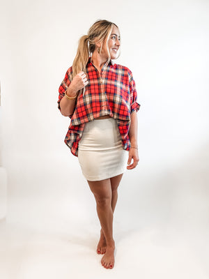 Corduroy Mini Skirt - Oatmeal