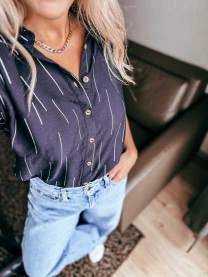 Modern Lines Button Down Top