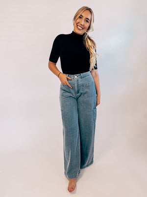 The Carly Cargo Denim Wide leg Jeans