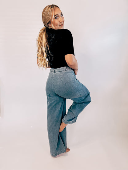 The Carly Cargo Denim Wide leg Jeans