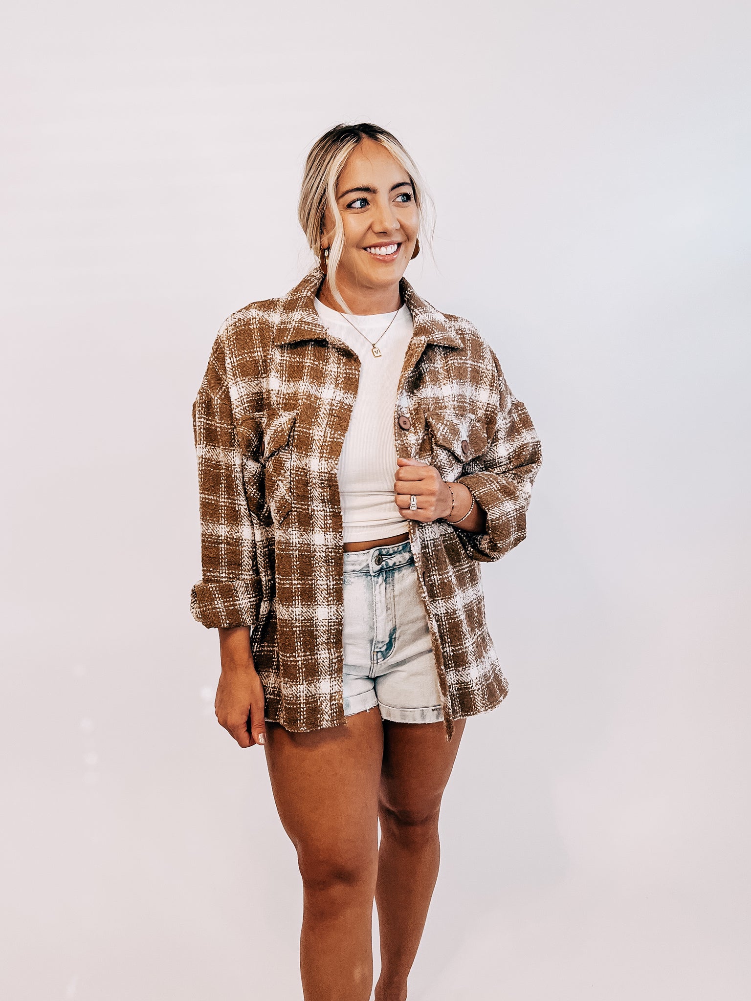 Teddy Camel Flannel Shacket