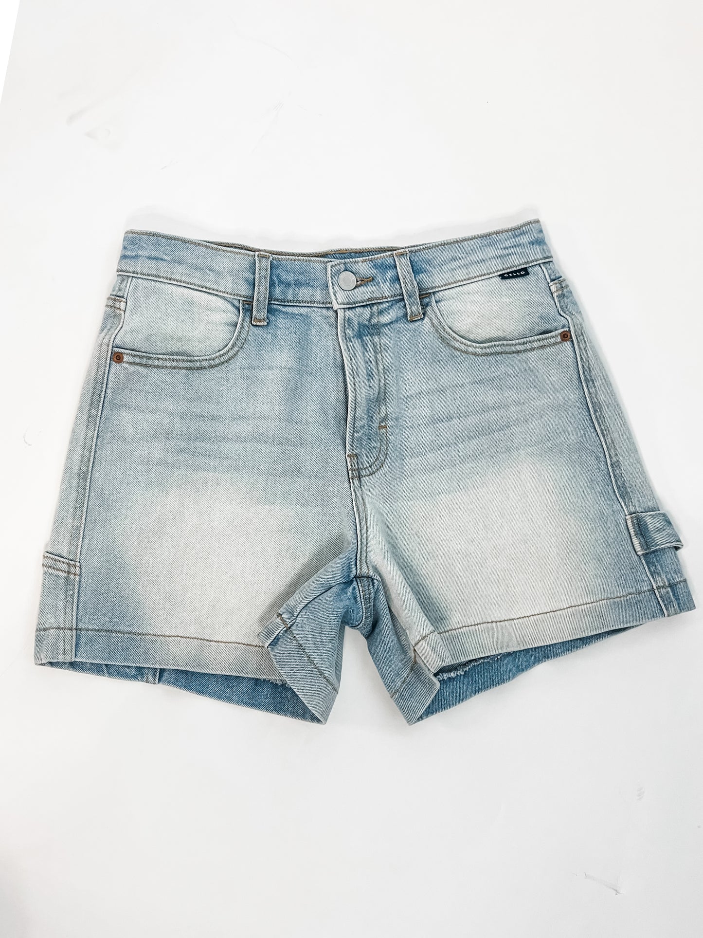 Cargo Denim Shorts - Light wash