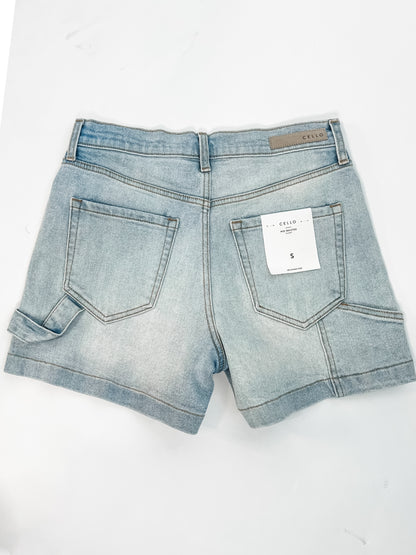 Cargo Denim Shorts - Light wash