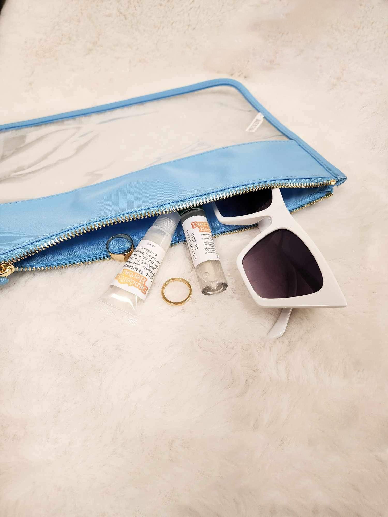 Clear Travel Pouch - Blue