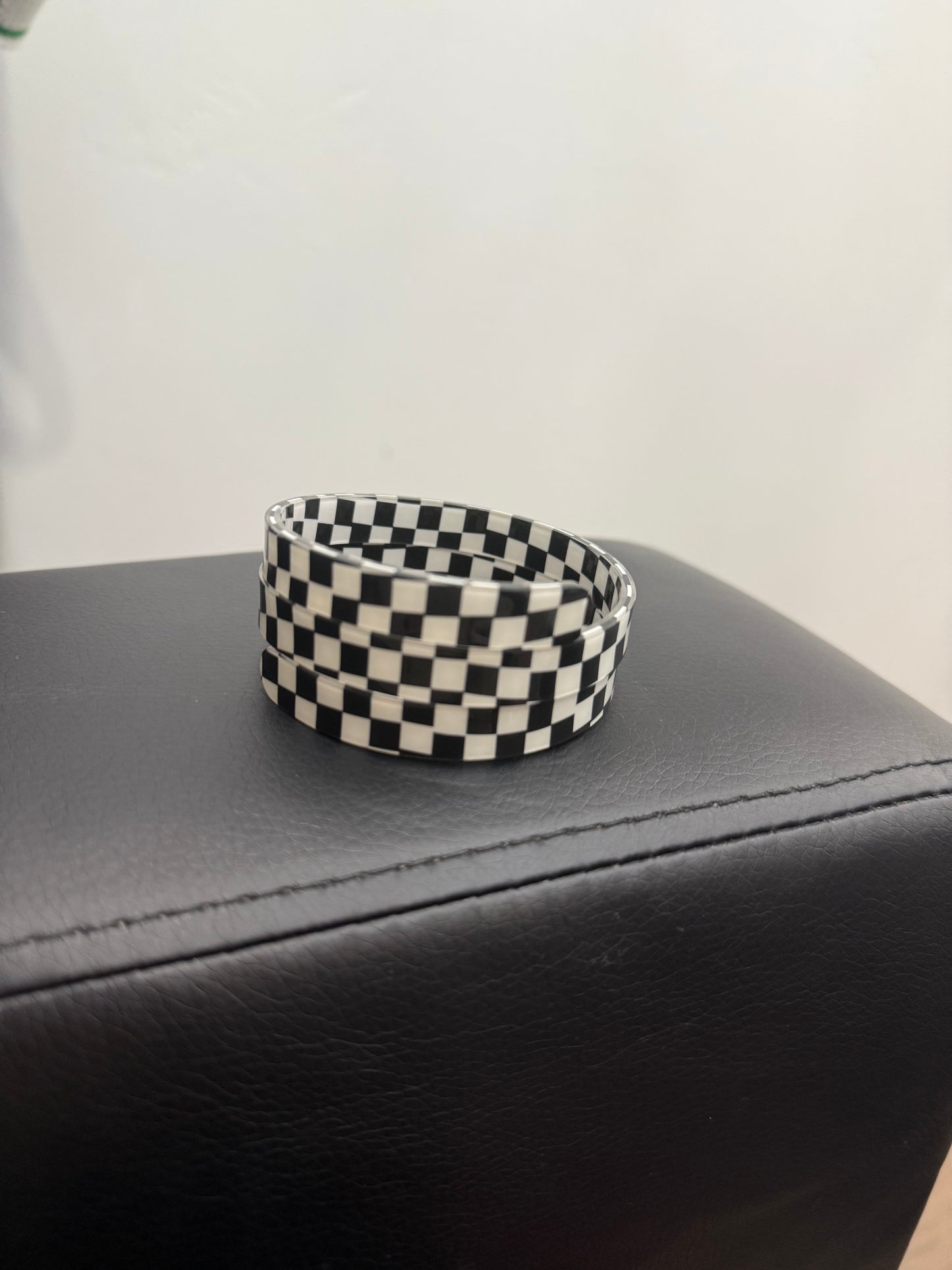 Checkered Acrylic Wrap Bracelet