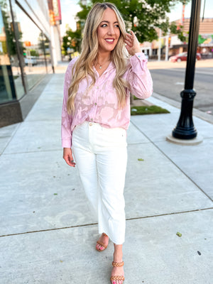 Wide Leg Ankle Pants - Off White