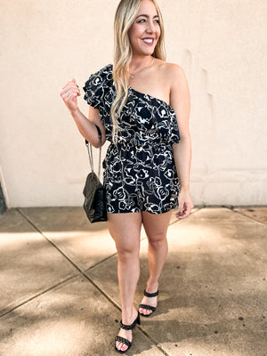 Summer Crush Romper - Black/White