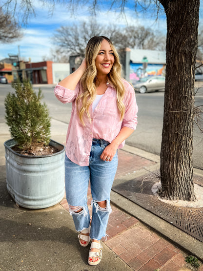 Lilac Floral Sheer Top