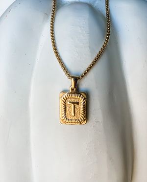 Square Initial Necklace