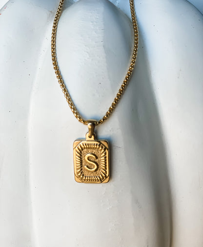 Square Initial Necklace