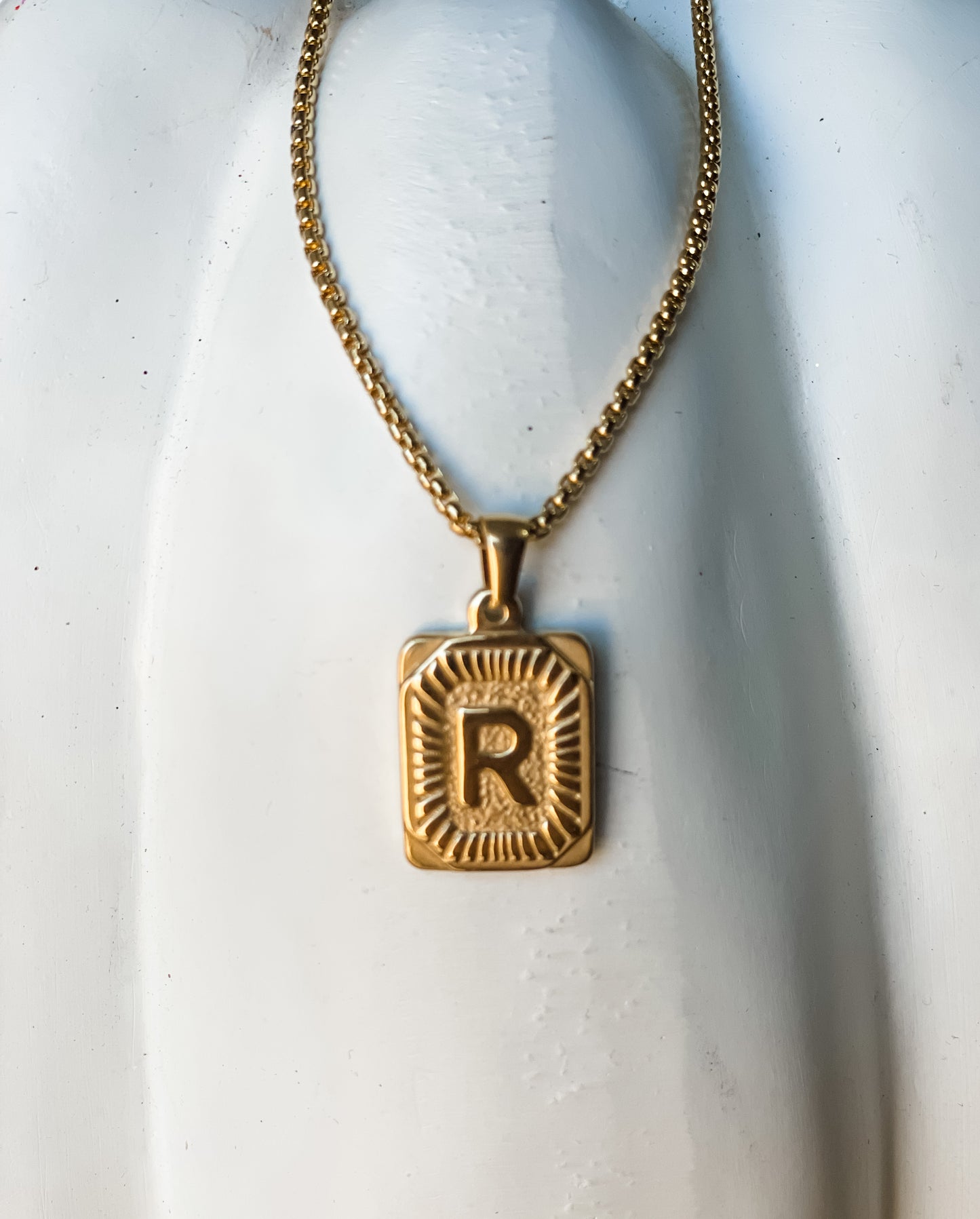 Square Initial Necklace