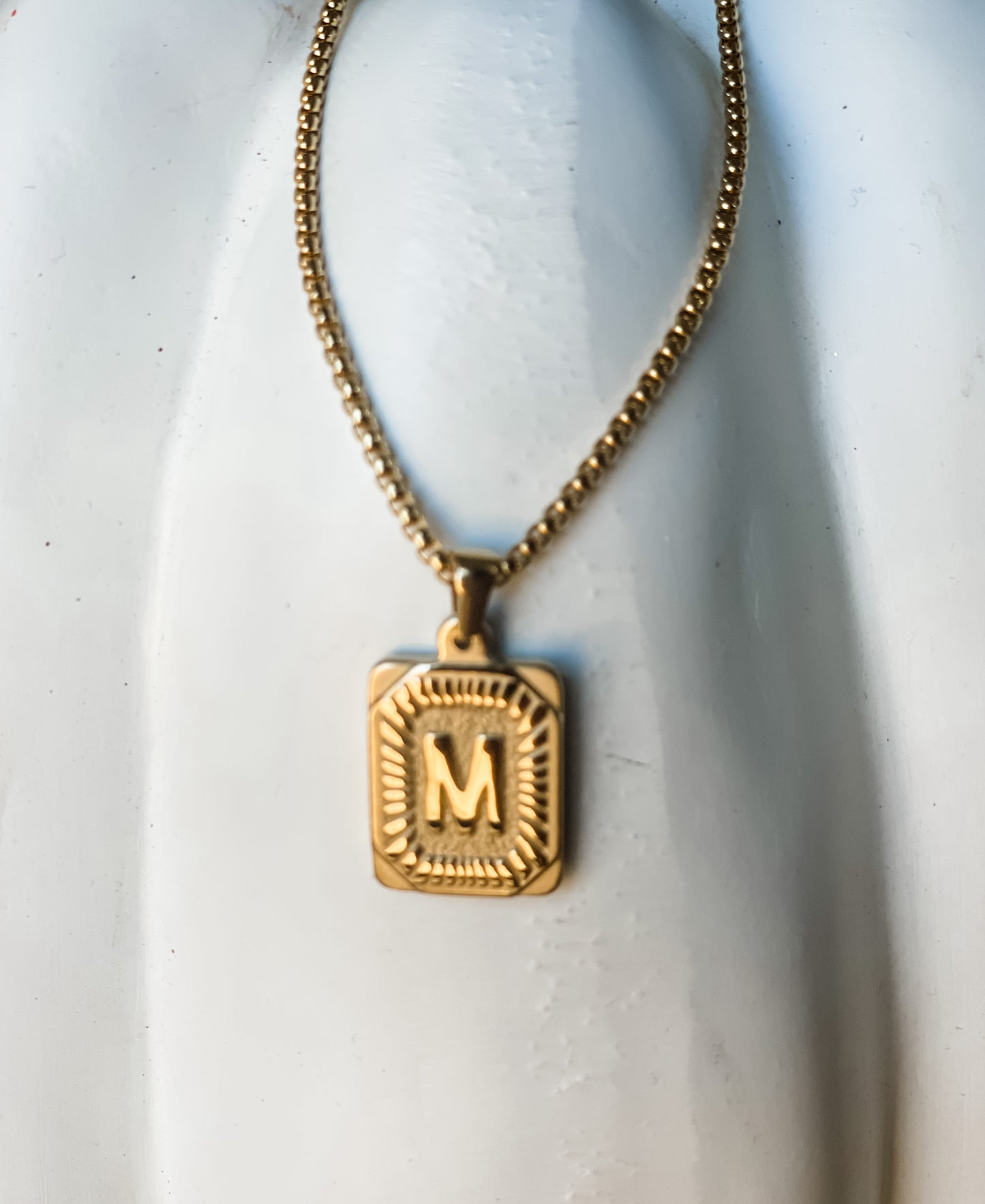 Square Initial Necklace