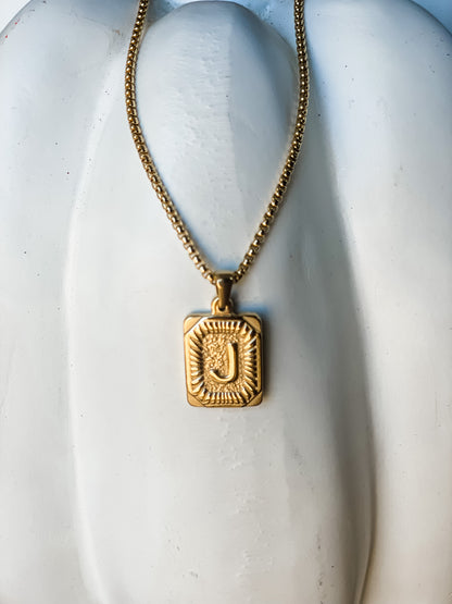 Square Initial Necklace