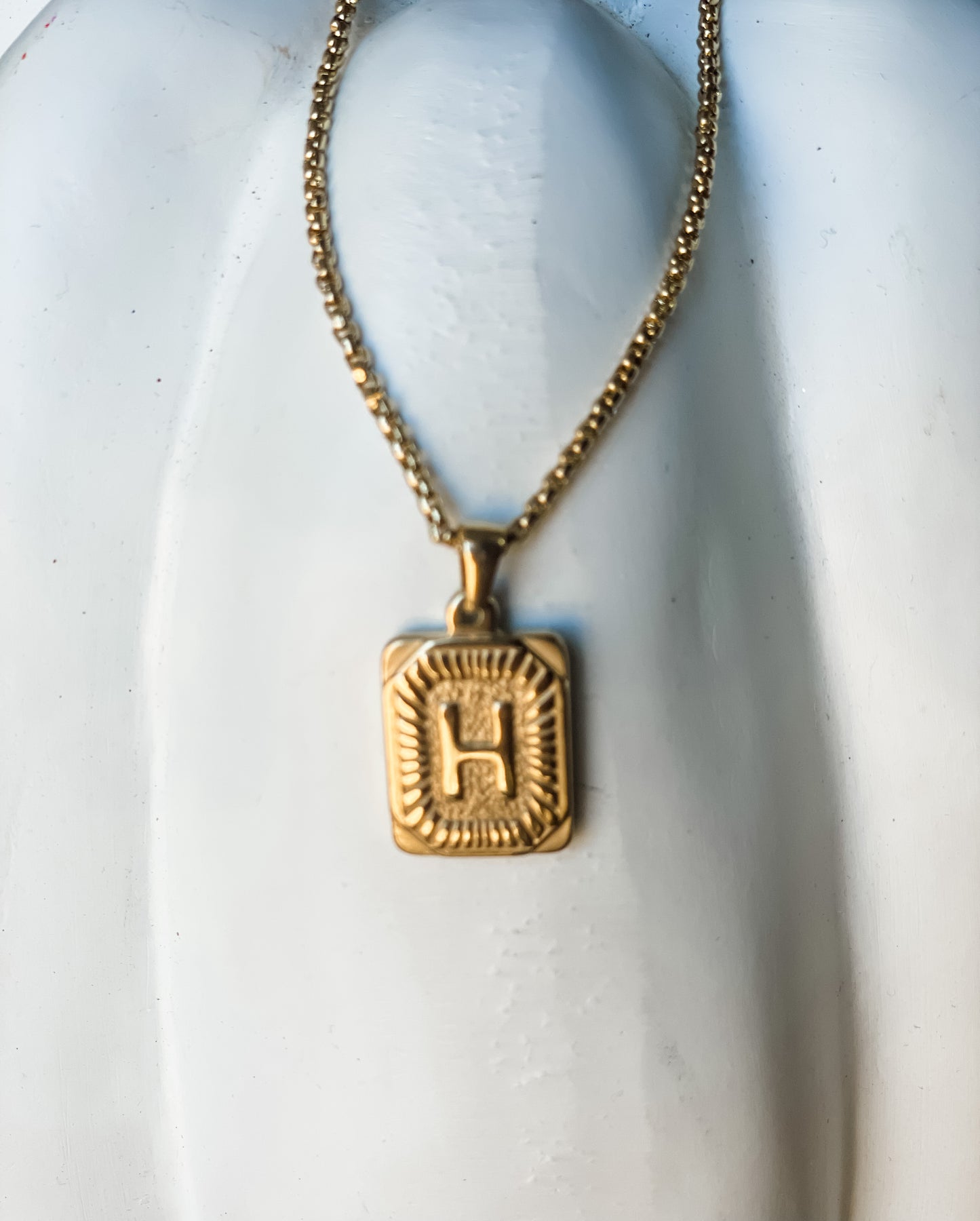 Square Initial Necklace