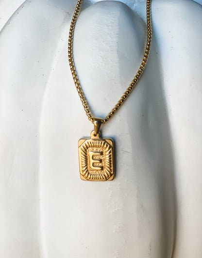 Square Initial Necklace