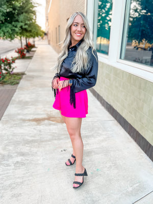 Fit and Flare Shorts - Hot Pink