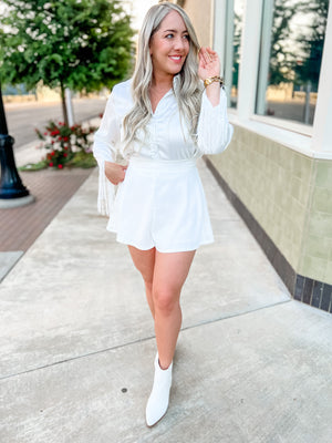 Fit and Flare Shorts - White