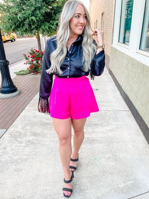 Fit and Flare Shorts - Hot Pink
