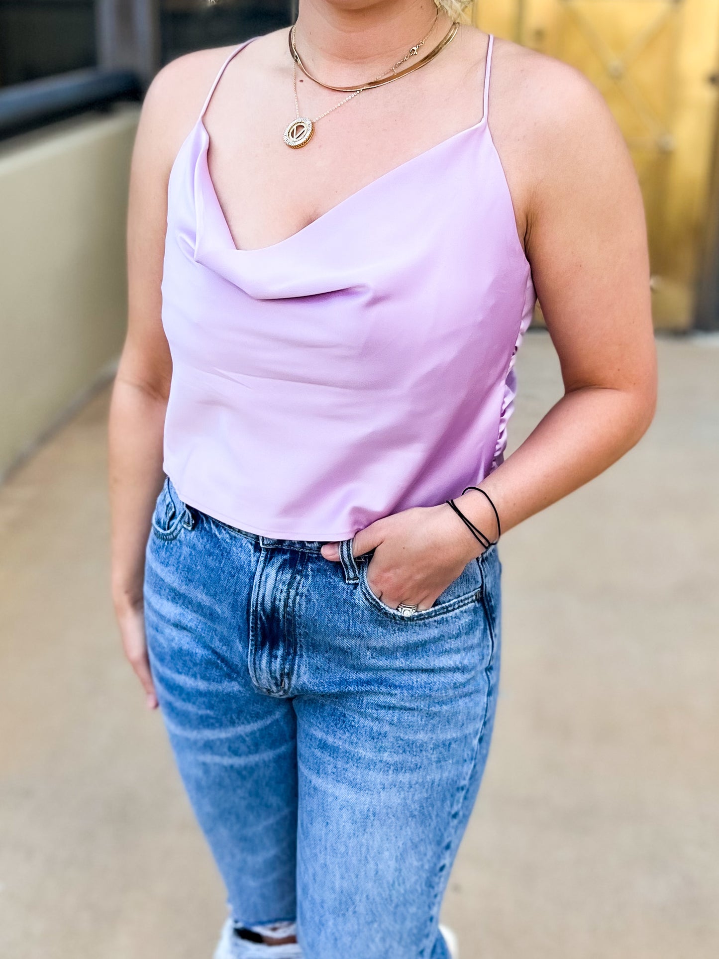 Lavender Satin Tank