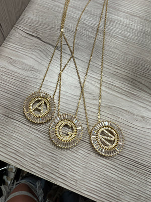 Bling Burst Initial Necklace